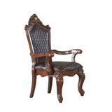 Black and Honey Oak Tufted Arm Chair B062P209275