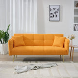 70-inch teddy fleece sofabed, convertible futon sofabed with adjustable arms and backrest, modern W2290P257425