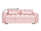 55.51 inch versatile foldable sofa bed in 3 lengths, modern sofa sofa sofa velvet pull-out bed, W2353P263923