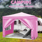 ZNTS 10'x10' Folding Canopy with 4 Removable Sidewalls Outdoor Event Shelter UPF 50+ Gazebo Portable W2185P194743