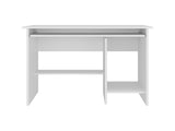 Koyuk Computer Desk with Sliding Keyboard Tray, Lower Storage Shelf and CPU Compartment, White B097P474288