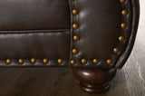Leinster Fabric Upholstered Nailhead Loveseat in Espresso T2574P196594