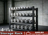 4-Tier Adjustable Storage Rack, Practical Metal Shelving Unit for Home & Office Organization, 75265994
