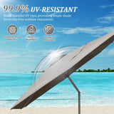 Rectangle Patio Umbrella with Crank Lift and Tilt Function W1859P320959