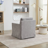 29.92'' Swivel Accent Chair, Upholstered Skirted Swivel Chair with Removable Back Cushion, 360 W1852P202089