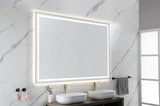 84in. W x 48in. H Oversized Rectangular Black Framed LED Mirror Anti-Fog Dimmable Wall Mount W127294620