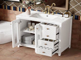 36.02-inch bathroom vanity with two soft-close doors, adjustable shelves and three drawers N729P184710K