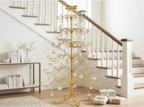 6ft Gold Iron Christmas Tree with Bow on Top, PVC Christmas Tree 46546084