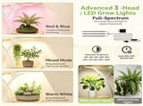 Tree Shaped Stand with Full Spectrum Grow Light, White Metal Frame 15081871