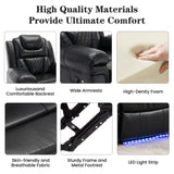 Home Theater Seating Manual Recliner Chair with LED Light Strip for Living Room,Bedroom, Black WF310725AAB