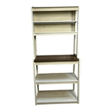 31.50" White and Rustic Brown color 5-Tier Bakers Rack for Kitchen with Storage, Coffee Bar, Kitchen W1412P230431
