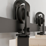 72" Bi-Folding Sliding Barn Door Hardware Kit for 4 Doors,Smoothly&Quietly,Black Track J Shape 79460627