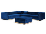 Contemporary Vertical Channel Tufted Velvet Big Size Ottoman Modern Upholstered Foot Rest for Living W1117127177