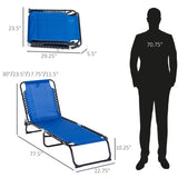 Folding Chaise Lounge Pool Chair, Patio Sun Tanning Chair, Outdoor Lounge Chair with 4-Position W2225141408