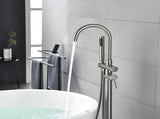 Mount Bathtub Faucet Freestanding Tub Filler Brushed Nickel Standing High Flow Shower Faucets with 20416546