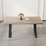 Simple and modern design, 6-person dining table, 62.9-inch rectangular wooden dining table, perfect W1727P241145