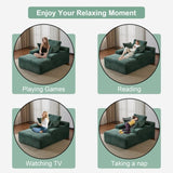 Oversized Chaise Lounge Chair Cozy Cloud Couch, Modern Plush Corduroy Upholstered Sleeper Sofa 74528186