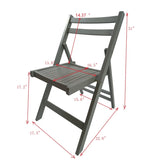 Furniture Slatted Wood Folding Special Event Chair - Gray, Set of 4, FOLDING CHAIR, FOLDABLE STYLE W49539765