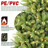 Artificial 8ft Green Christmas Tree with 1612PVC/Hard Needle Mixed Branch Tips, 500L warm white led, 98277743