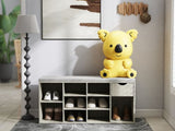Storage Bench, Shoe Bench, Entryway Bench Padded Cushion, Drawer and Open Compartments, Bench W3151P288934