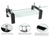 Arc Shaped Two Tiers Tempered Glass Coffee Table 58251189