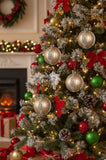 4PCS Set 4.7" Christmas Glass Ball Ornaments Holiday Tree Hanging Decorations Party Decor Supplies 88655594