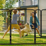 16 Panels Heavy Duty Metal Playpen with Self-Locking Gate, Extra Tall 40" Dog Fence Pet Exercise Pen W2887P314281