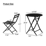 ZNTS 3 Piece Patio Bistro Set of Foldable Round Table and Chairs, Red W1586P143160