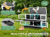2 Story Solid Wood Rabbit Hutch Bunny Cage with 2 Large Main Rooms, Indoor Outdoor Rabbit House 22351833