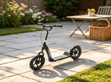 Black Kids Kick Scooter 5-12Y for Park & Neighborhood Riding, Non-slip Deck, Big Wheels with Safe 05504062