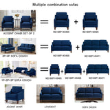 Modern Armchair, Living Room Single Seat Sofa with Wooden Legs, Upholstered Velvet Accent W2186P143465