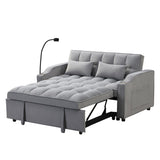 Modern Velvet Loveseat Futon Sofa Couch w/Pullout Bed,Small Love Seat Lounge Sofa with adjustable W311P264374