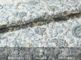 6 Piece Cotton Percale Quilt Set with Throw Pillows Aqua King/Cal King B035129022
