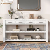 ZNTS U_Style Stylish Entryway Console Table with 4 Drawers and 2 Shelves, Suitable for Entryways, Living WF319384AAK