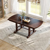 60"-78" Extendable Dining, Farmhouse Wooden Kitchen with Removable Leaf, Large Expanding N752P271802C