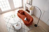 ORANGE Mid Century Modern Curved Sofa, 3 Seat Cloud couch Boucle sofa W87679950