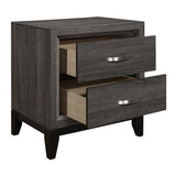 Contemporary Styling Gray Finish 1pc Nightstand Dovetail Drawers Unique Bedroom Furniture B01149268