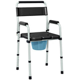 ZNTS Black multi-functional portable toilet chair with adjustable height 48179906