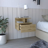 Adele Floating Nightstand with Drawer and Open Storage Shelves B070P188831
