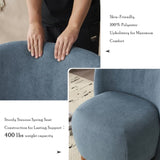Modern Low Back Accent Chair, Upholstered Armless Living Room Chairs, Round Pine Wood Feet, for N817P224950B