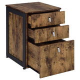 ZNTS Antique Nutmeg 3-drawer File Cabinet B062P153724