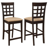 Beige and Cappuccino Upholstered Counter Height Stools B062P153489