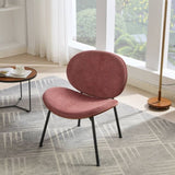 Mid-Century Modern Shell Chair Single Side Chair Tripod,bean paste pink fabric Lounge Chair in W1143P214254