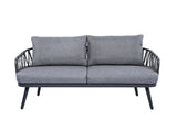4-Piece Outdoor Patio Furniture Set, Metal Chairs with Woven Rope U-Shaped Backrest,Outdoor N780P209458G