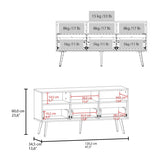 Aranjuez 47" Wide Tv Stand with Three Drawers, Three Open Shelves, Living Room, Tv Room White B200P253753