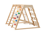 9-in-1 Slide and Climbing Wall for Toddlers 3, Wooden Indoor Play Structure, Heavy Duty 176 lbs W1422P474541