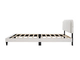 Lambswool Petal Headboard Bed Frame Cream Style Bedroom Soft Bed with Atmosphere Light, Queen N769P272030W