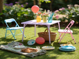 Kids Activity Table and 2 Chairs Set, 3-Piece Folding Play Table Set, Pastel Multicolor 21009110