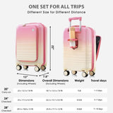 Luggage Set of 4 with USB Port, 20, 24inch with front opening design Airline Certified Carry on N726P197971P