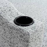 Convertible Combination Sofa Sofa L-Shaped Sofa with Footstools with Storage, WhiteBlack Sofa for W2012P253014